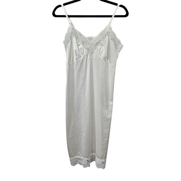 Sliperfection Vintage Intimate Ivory Floral Lace Satin Slip Lingerie Nightgown - Picture 1 of 5